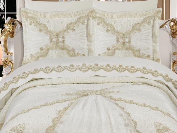 Raks French Guipure Bridal Set Cream