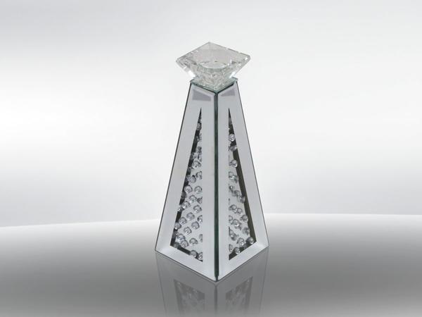 Dekonaz Orta Boy Aynalı Kristal Taşlı Mumluk 30cm | DTX-DMO-35