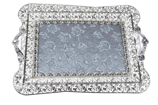 Bavary Oryantal Tepsi Çiçek İşlemeli