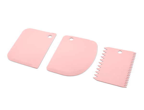 Bayev PD-3204 3 Coupe-Pâte-Grattoir-Shaper - Rose