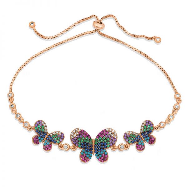 Gümüş Kelebekli Asansör Bileklik