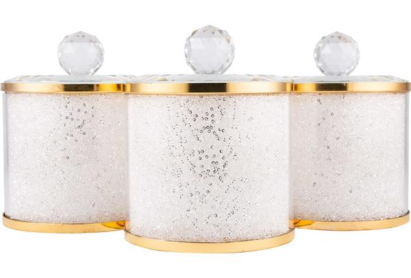 Dekonaz 3'lü Lüks Şekerlik / Saklama Kabı | Altın | By-18026-15-G