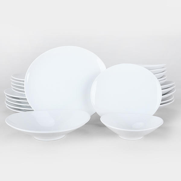 Service de table ovale blanc 24 pièces pour 6 personnes | Keramika