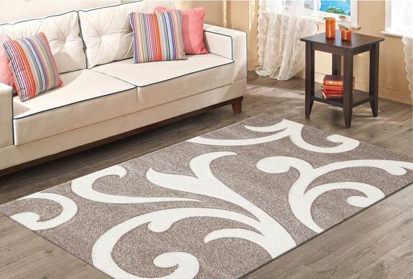 Merinos Halı Diamond Hand Curved Çiçek Desenli | 761-70-Beige