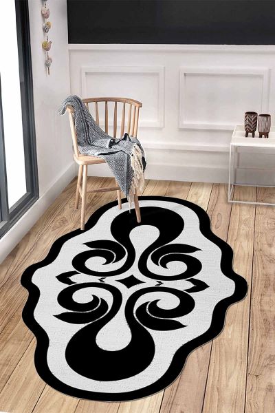 Birkilim Lazer Kesim Yıkanabilir İpeksi Kaymaz Taban Dekoratif Halı | MLN-IP-HT-1431