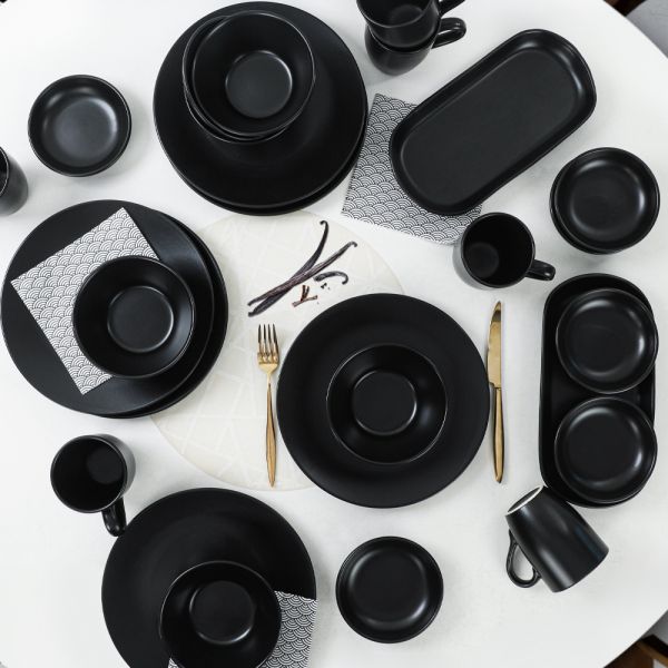 Ege Mat Siyah Yemek Takımı 26 Parça 6 Kişilik | Keramika