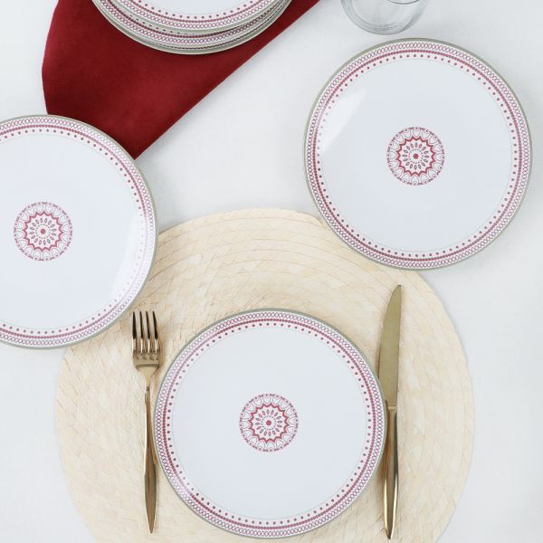 Red Circle Pasta Tabağı 20 Cm 6 Adet - 19873 | Keramika