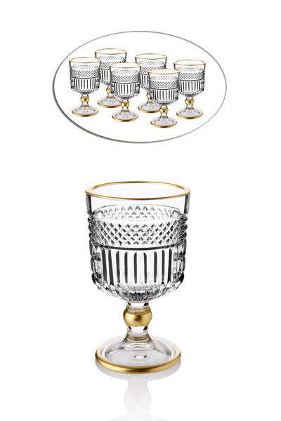 6 قطع من أكواب الماء المذهبة الجانبية للقهوة