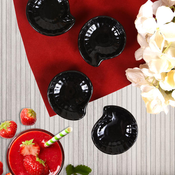 Mini Snail Snail / Sauce Bol Noir 8 Cm 6 Pièces | Keramika