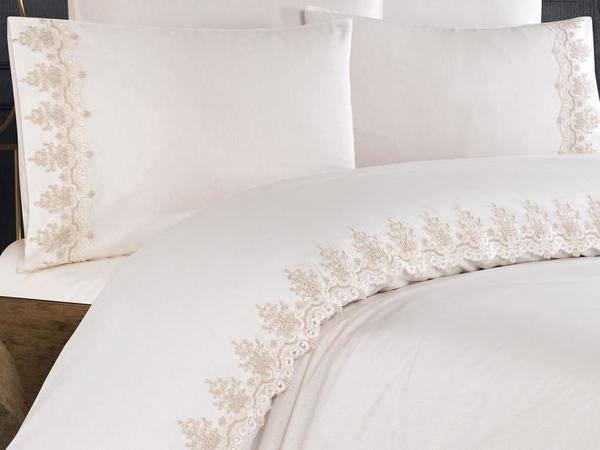 Sofya Linens Set Cream Cappucino