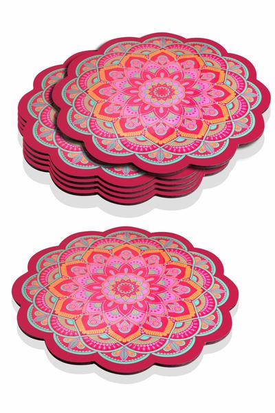 Set de table et sous-assiette en bois à motifs de carreaux