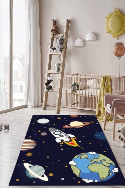 Birkilim Yıkanabilir İpeksi Kaymaz Taban Çocuk Odası Halısı | MLN-IP-HT-279