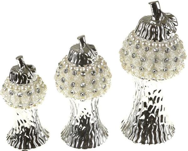Burcu 3'lü İnci Süslemeli Dekoratif Biblo Armut Figür | BC-5121