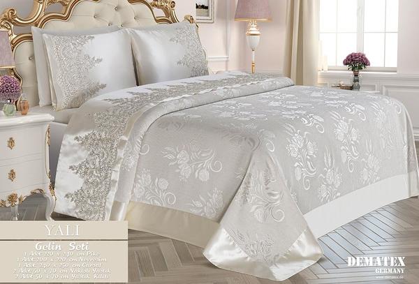 Dematex Gelin Seti Yalı | Pike ve Nevresim Takımı | Krem | DE-025