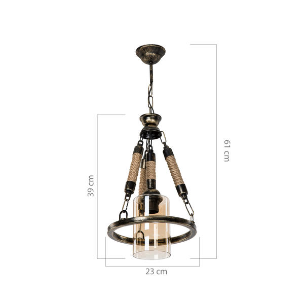 Sofya Single Black Patina Pendelleuchte