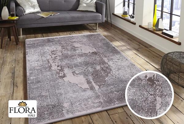 Flora Krizantem Collection Halı | Gri | F-1677A-Grey