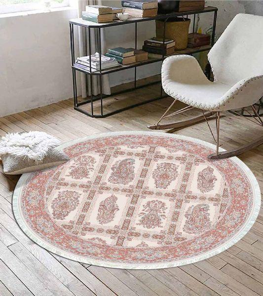 Birkilim Yuvarlak Yıkanabilir Dekoratif Halı İpeksi Kaymaz Taban | MLN-IP-YU-HT-049