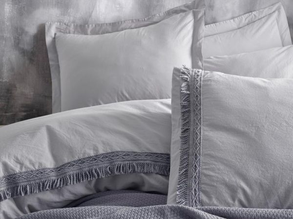Cottonbox Nature Çift Kişilik Pikeli Nevresim Takımı Gri