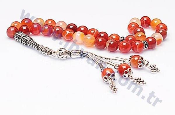 Achat Stein Rosenkranz (925 AYAR SILBER)