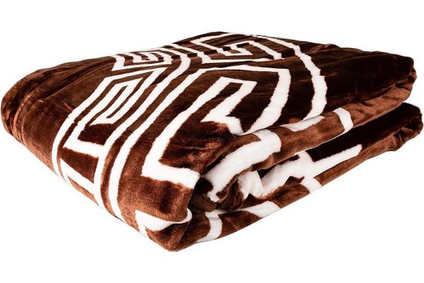 Bayimpex | Yün battaniye | Kahverengi-Beyaz | Polyester | Çift Kişilik | By-blanket-02