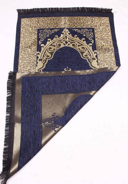 سجادة صلاة عثمانية فاخرة من الشانيل - 0170 - لون كحلي