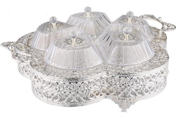 Bavary Lüks Dekoratif Çerezlik Seti Kapaklı | 11 Parça | By-wh-1664