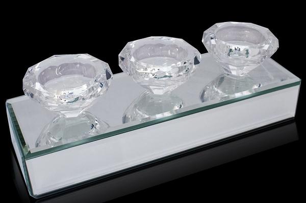 Dekonaz 3'lü Lüks Aynalı Mumluk | DTX-LAM-10A