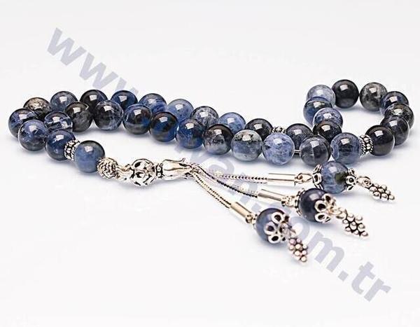 Sodalith Stein Rosenkranz (925 AYAR SILBER)