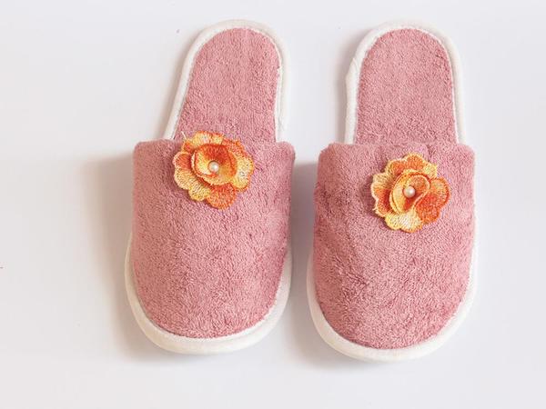 Chaussons à Motifs Rose Orange Nacré Poudre Foncée