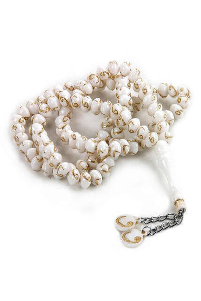 Vav'lı Tesbih 99'lu Beyaz