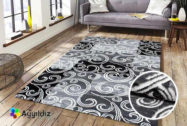 Ayyildiz Toscana Halı 100% PP Heatset Lurex 12mm 2500gr | Siyah | 3130Black