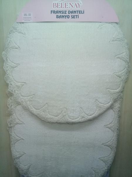 Belenay Fransız Danteli Banyo Set - Krem