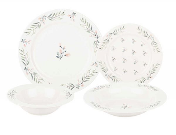 Tantitoni | Porselen Pink Garden 24 Parça Yemek Takımı