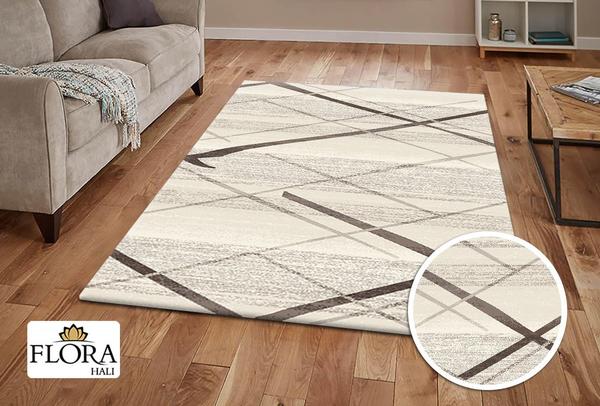 Flora Gabeh Collection Halı | Beyaz/Bej | F-1100A-White-L.Beige
