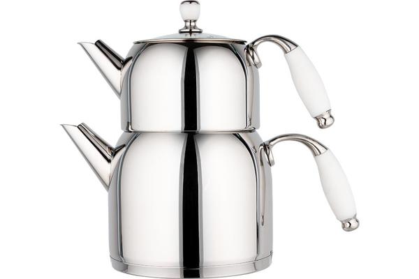 Almina | Çaydanlık | Paslanmaz Çelik | Beyaz | 2.2 Litre | Al-A207-white