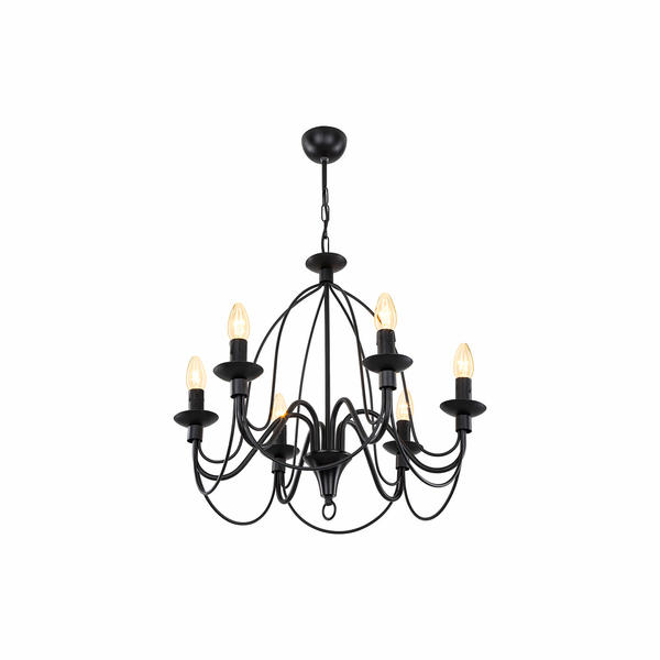 Alena 6-teiliger Kronleuchter Schwarz
