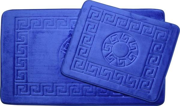 Vintage Premium Banyo Paspas Seti 2 Parça Mavi