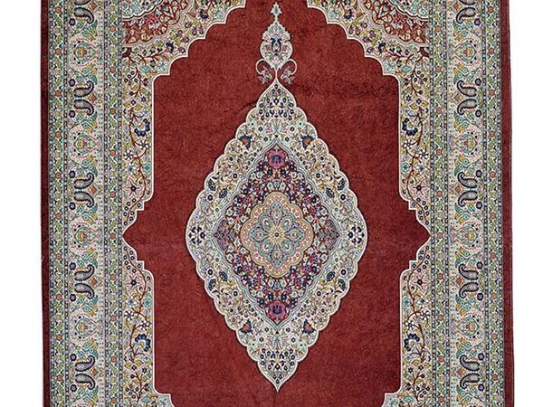 Tapis de prière de luxe imprimé numérique Miraç Amine Claret Red