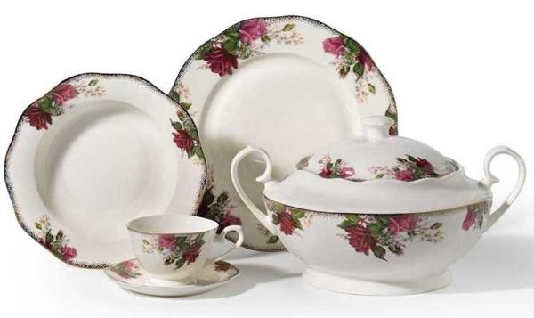 Korkmaz Flora Collection 86 Parça Yuvarlak Yemek Takımı | 12 Kişilik | A8251