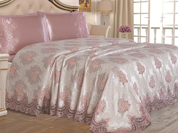 French Guipure Miray Dowry Bridal Set 7 Pieces Powder