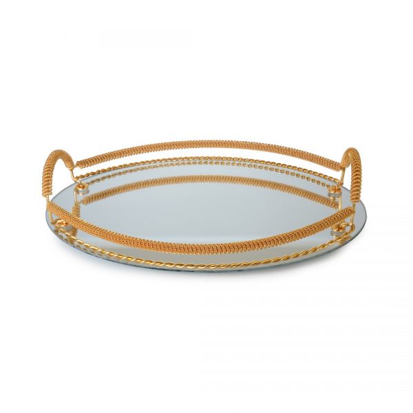 OVAL GOLDEN SMALL TRAY | SILK-BSR008