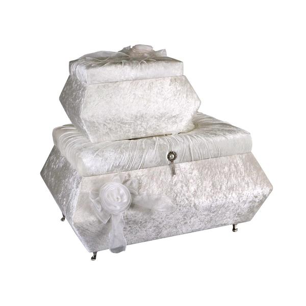 Laurine 2'li Dekoratif Çeyiz Kutusu / Sandığı - Krem