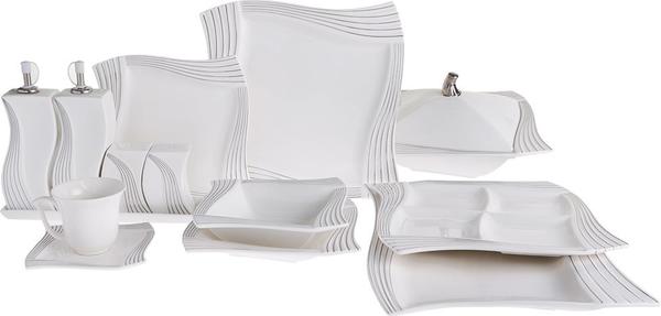 Bricard 45 Parça Porselen Yemek Takımı S-Form | 6 Kişilik