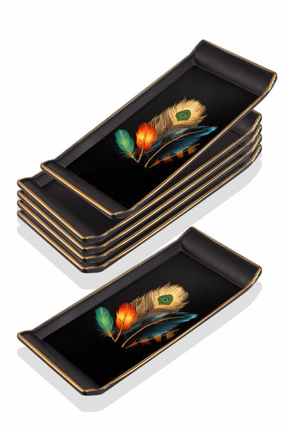 6 Stück vergoldete Lux rechteckige Präsentation