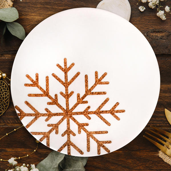 Assiette de Service Flocons de Neige 25 Cm - 17966 | Keramika