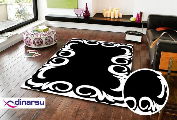 Dinarsu Yıkanabilen Halı | Sunshine | Siyah | 1108-Black
