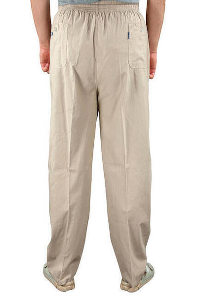 Erkek Keten Şalvar Krem Rengi - Hac Umre Pantolonu -1158