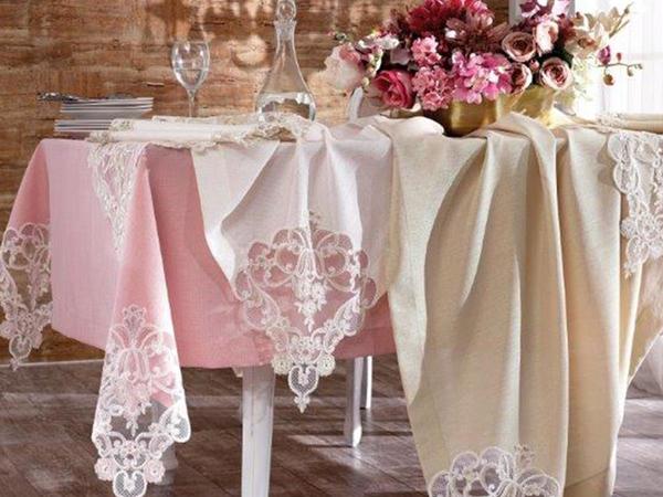 French Guipure Daisy Tischtuch Set 26 Stück 3 Farben