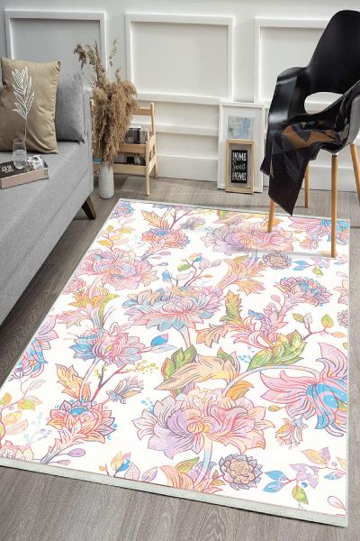 Birkilim Yıkanabilir Dekoratif Halı İpeksi Kaymaz Taban | MLN-IP-HS-465