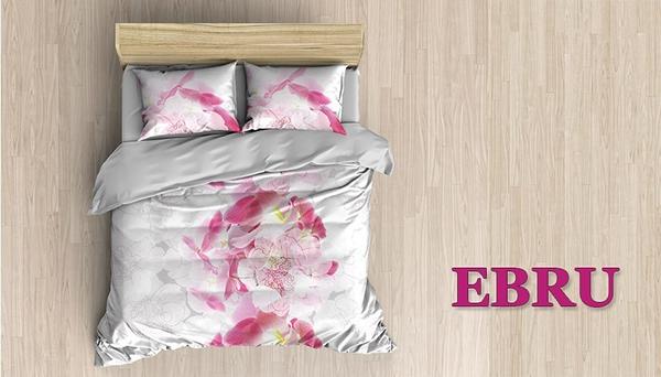 Kazel Ranforce Nevresim Takımı Çift Kişilik Ebru | 4 Parça | Kazel-Ebru